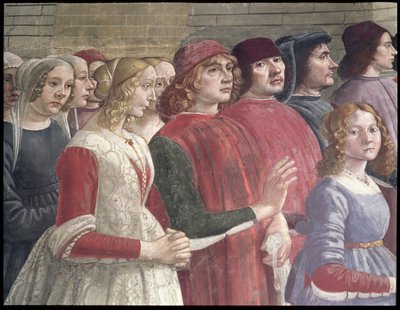 Spectateurs florentins, du Cycle de Saint François, Chapelle Sassetti, 1483 (détail) - Domenico Ghirlandaio